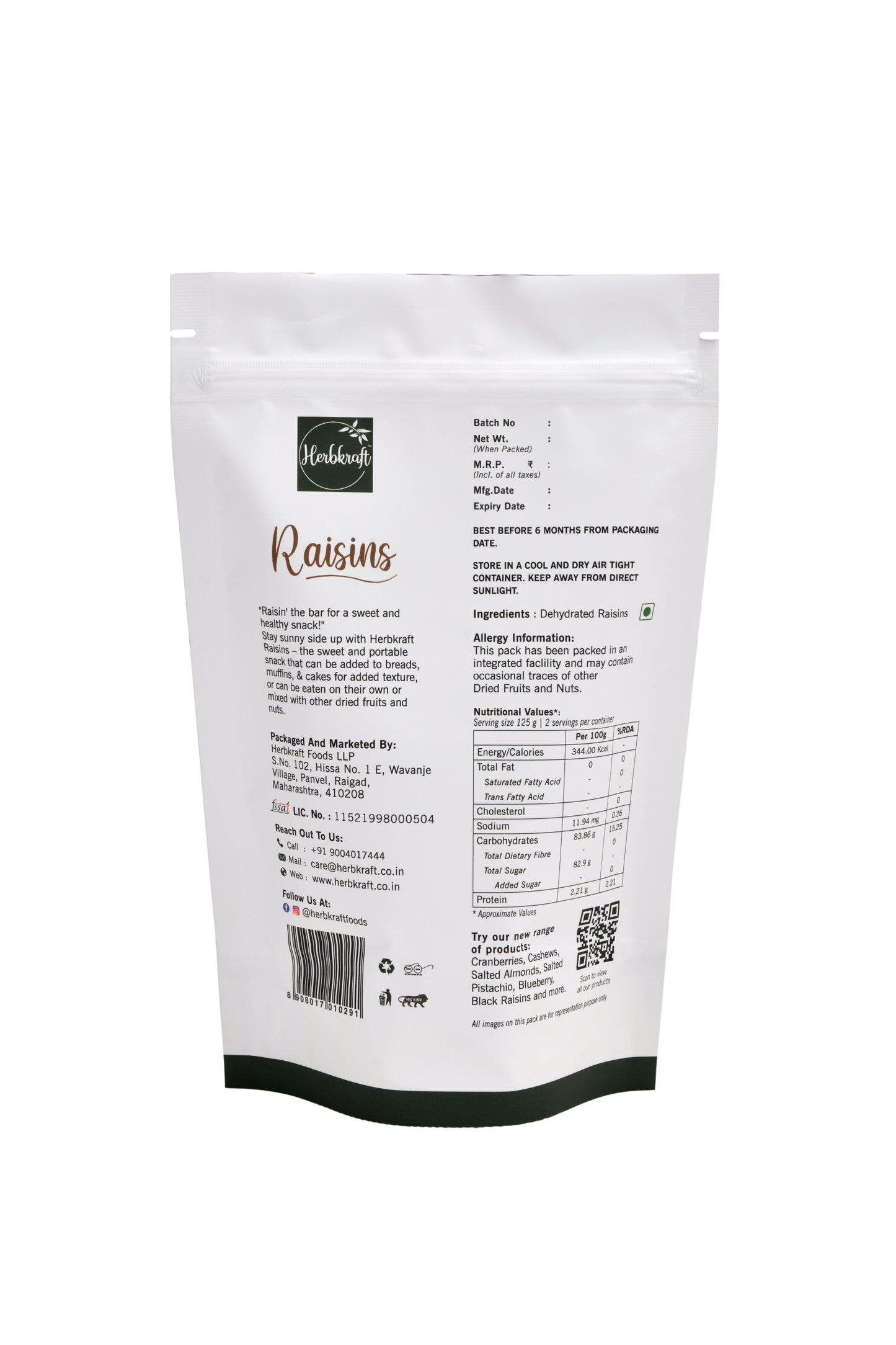 Herbkraft Dried Raisins 250GM
